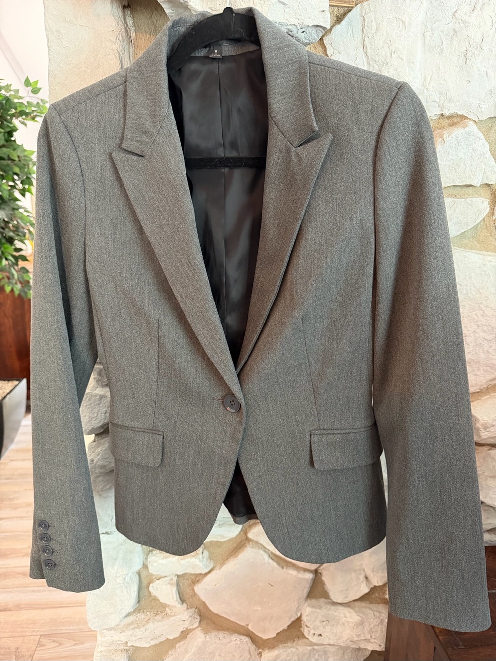 Express Gray Tailored Blazer and Wide-Leg Pants - Picture 3 of 7